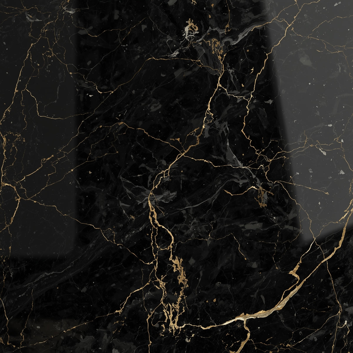 High-resolution black marble with golden veins, elegant luxury aesthetic, minimal but rich style