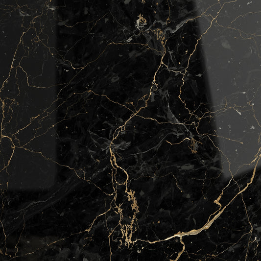 High-resolution black marble with golden veins, elegant luxury aesthetic, minimal but rich style
